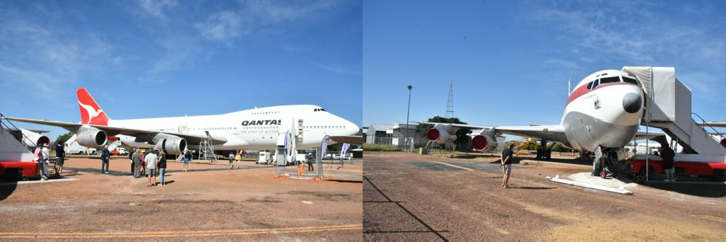 Qantas Founders Museum Boeing 747. Qantas first jet propelled Boeing 707.